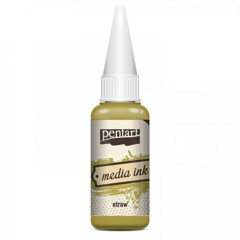Pentart Alkoholový inkoust MEDIA INK PENTART 20 ml SLÁMOVÁ