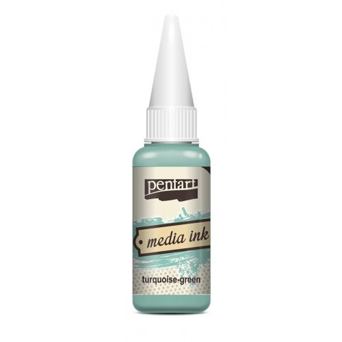Pentart Alkoholový inkoust MEDIA INK PENTART 20 ml TYRKYSOVO ZELENÁ