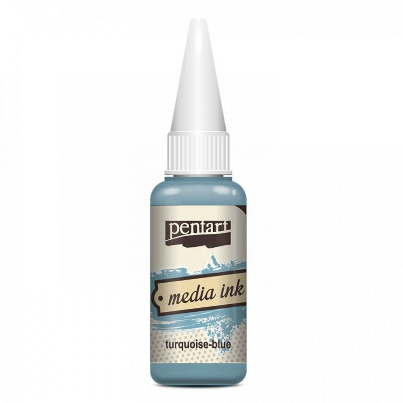 Pentart Alkoholový inkoust MEDIA INK PENTART 20 ml TYRKYSOVO MODRÁ