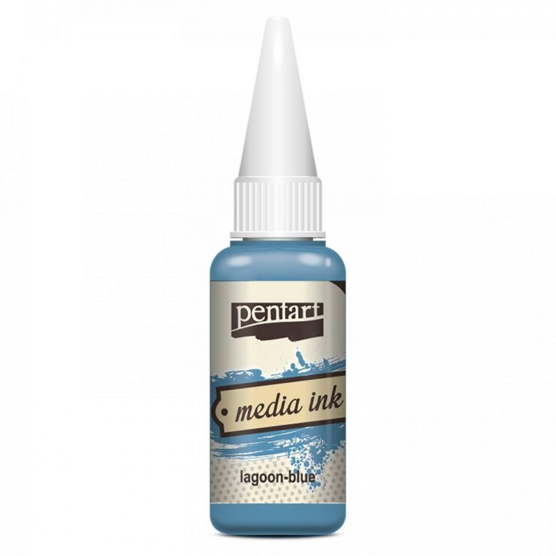 Pentart Alkoholový inkoust MEDIA INK PENTART 20 ml MODRÁ LAGUNA