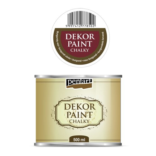 Pentart Křídová a dekorační barva PENTART 500 ml BURGUND ČERVENÁ