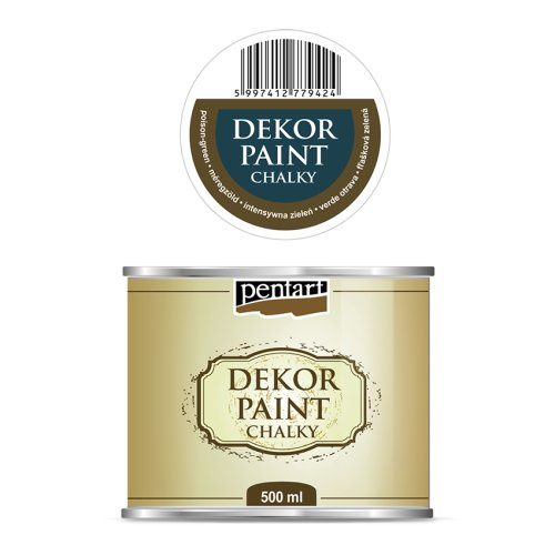 Pentart Křídová a dekorační barva PENTART 500 ml POISON ZELENÁ