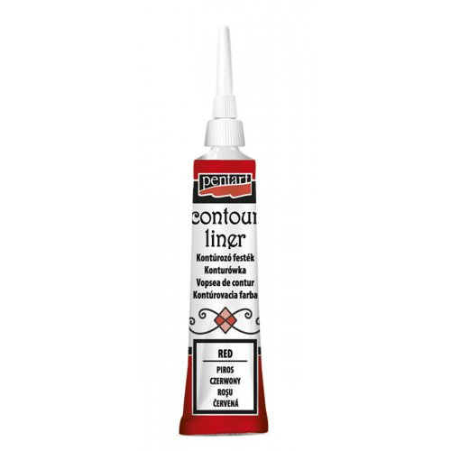 Pentart Konturovací liner univerzální PENTART 20 ml ČERVENÁ
