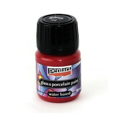 Pentart Barva na sklo a porcelán PENTART 30 ml ČERVENÁ