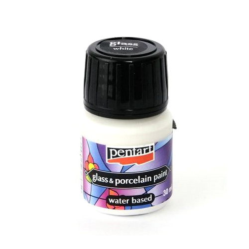 Pentart Barva na sklo a porcelán PENTART 30 ml BÍLÁ