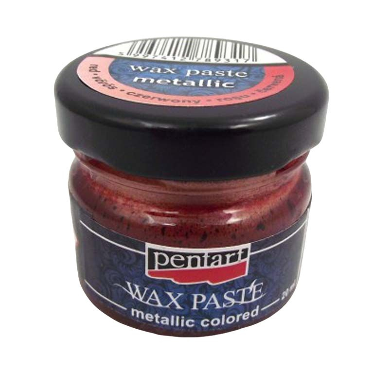Pentart Vosková pasta barevná metalická PENTART 20 ml ČERVENÁ