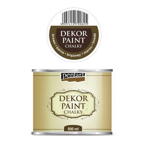 Pentart Křídová a dekorační barva PENTART 500 ml HNĚDÁ