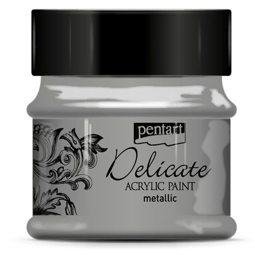 Pentart Akrylová barva delikátní metalická PENTART 50 ml ANTICKÁ STŘÍBRNÁ