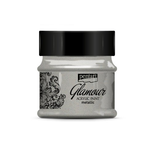 Pentart Akrylová barva metalická zářivá PENTART 50 ml PLATINOVÁ