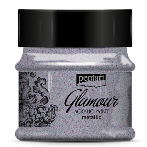 Pentart Akrylová barva metalická zářivá PENTART 50 ml TMAVÁ STŘÍBRNÁ