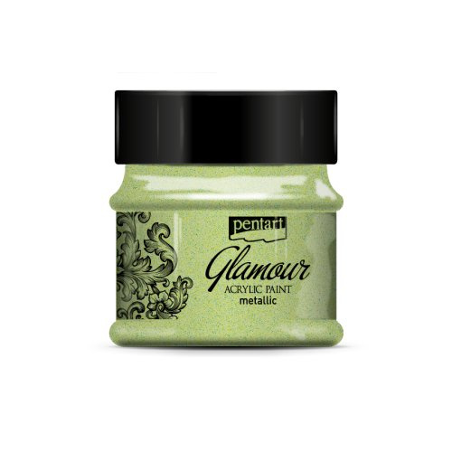 Pentart Akrylová barva metalická zářivá PENTART 50 ml ZELENOSTŘÍBRNÁ