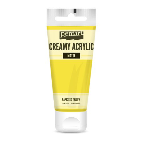 Pentart Krémová akrylová barva matná PENTART 60 ml ŘEPKOVÁ ŽLUTÁ
