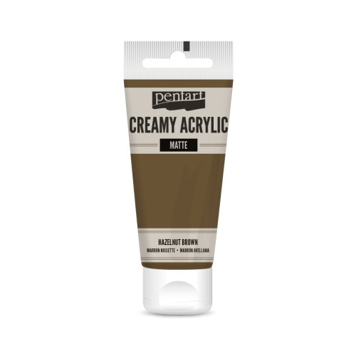 Pentart Krémová akrylová barva matná PENTART 60 ml OŘÍŠKOVÁ HNĚDÁ