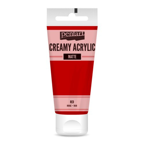 Pentart Krémová akrylová barva matná PENTART 60 ml ČERVENÁ