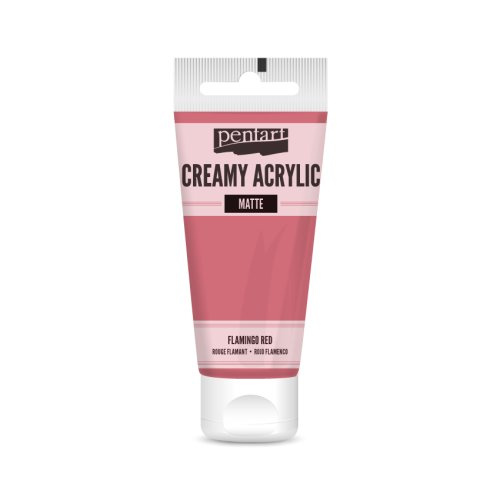 Pentart Krémová akrylová barva matná PENTART 60 ml FLAMINGO ČERVENÁ