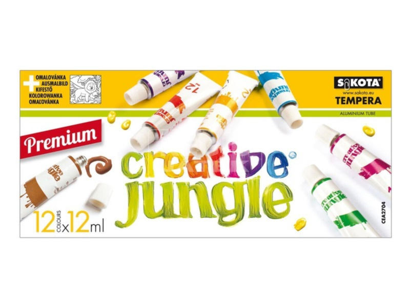 Sakota  Temperové barvy Creative Jungle - 12 ml, 12 ks