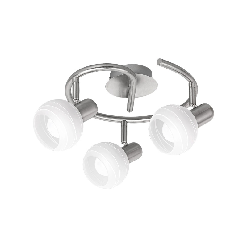 Rabalux Stropní 3bodové svítidlo Aurel, bílá/chrom, pr. 24,5 cm