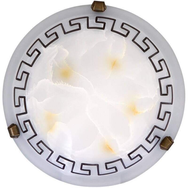 Stropní svítidlo Rabalux Etrusco 7648 / E27 / sklo/kov / Ø 30 cm / bílá/bronzová Varianta: ivi1