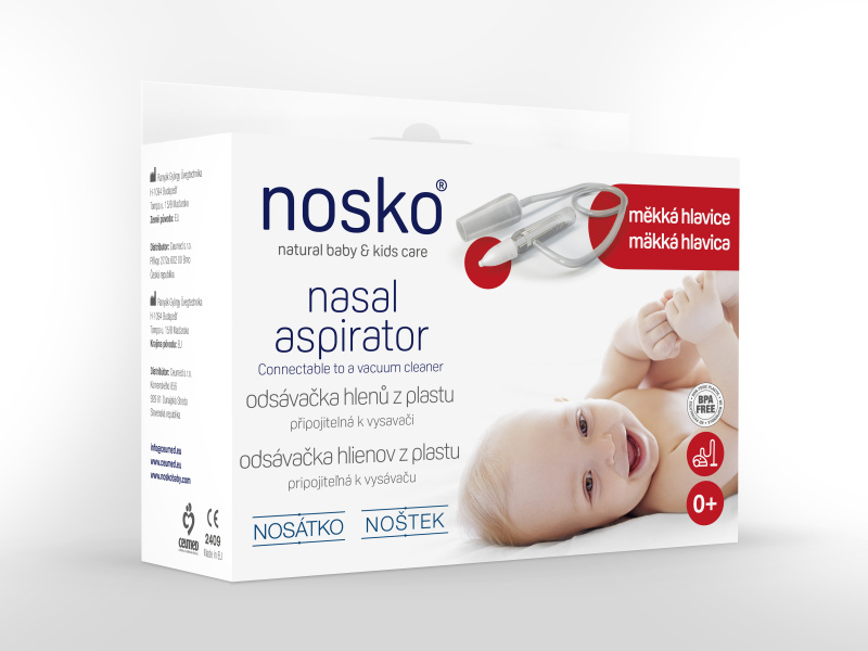 NOSÁTKO Odsávačka nosních hlenů plast-měkká hlavice