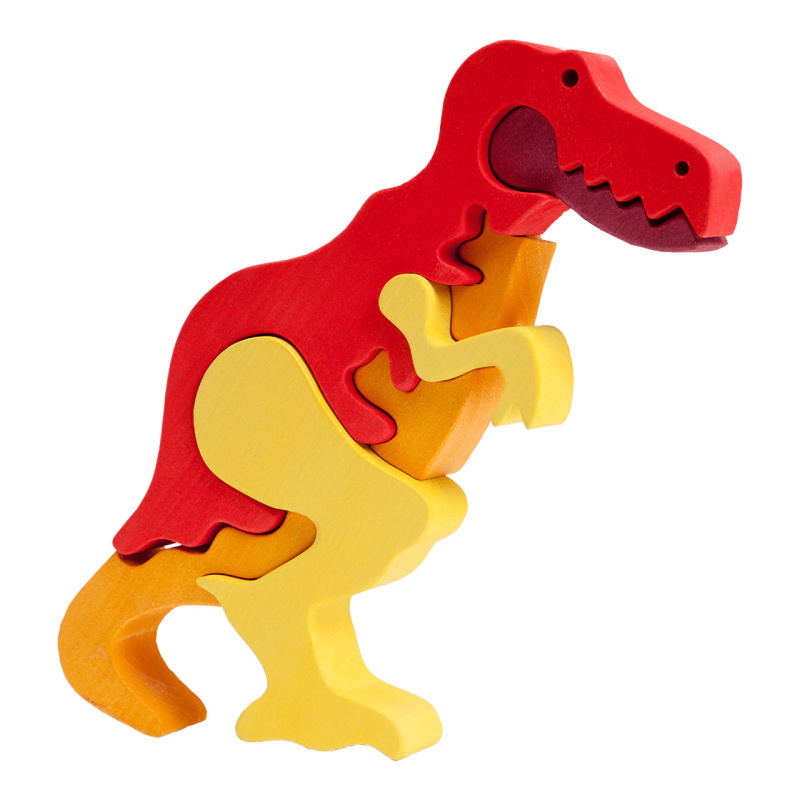 Fauna Dřevěné vkládací puzzle z masivu T. rex