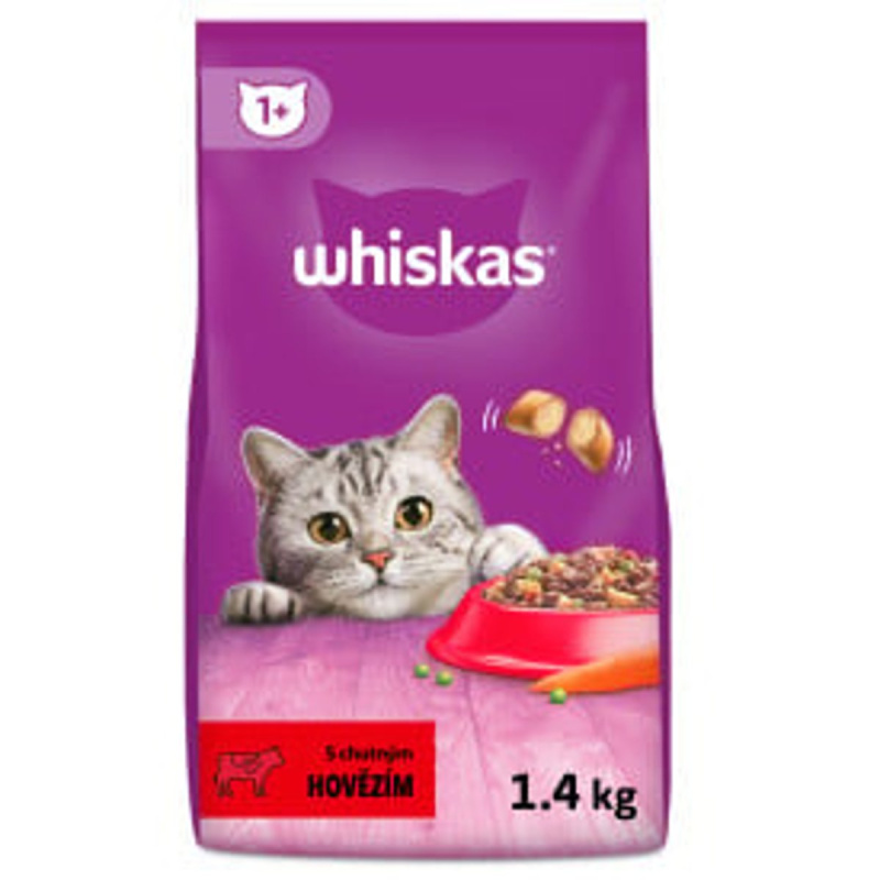 Whiskas Plněné granule s hovězím masem pro kočky