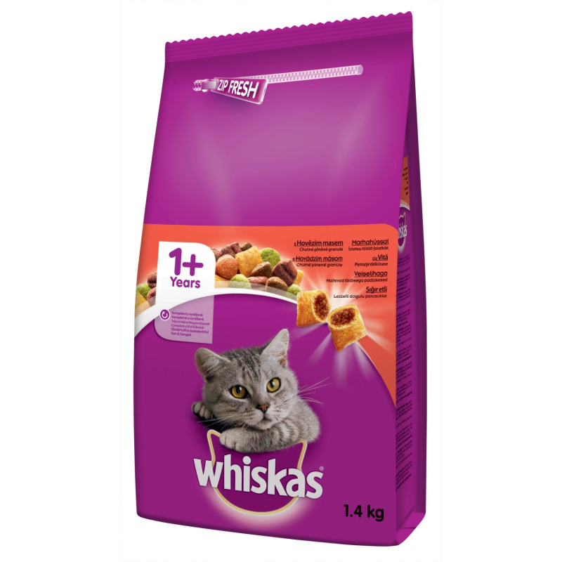 Whiskas Suché 1,4kg - Hovězí