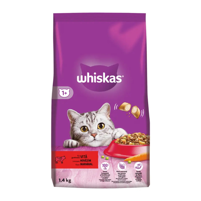 Whiskas Suché 1,4kg - Hovězí