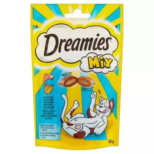 Whiskas Dreamies Pochoutka 60g - Losos/sýr