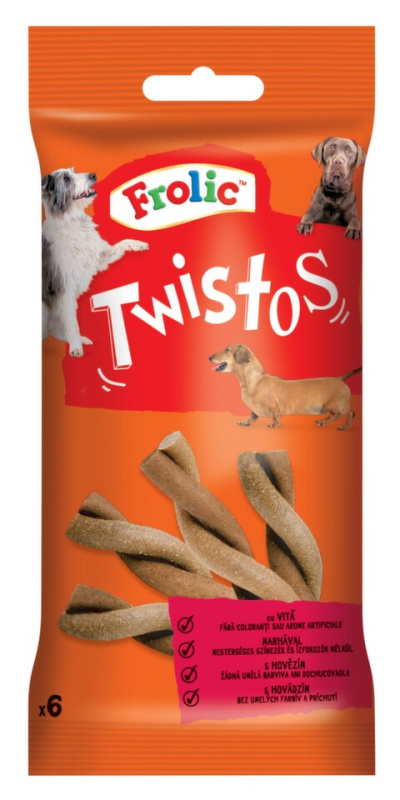 Frolic pochoutka Twistos s hovězím 6 ks