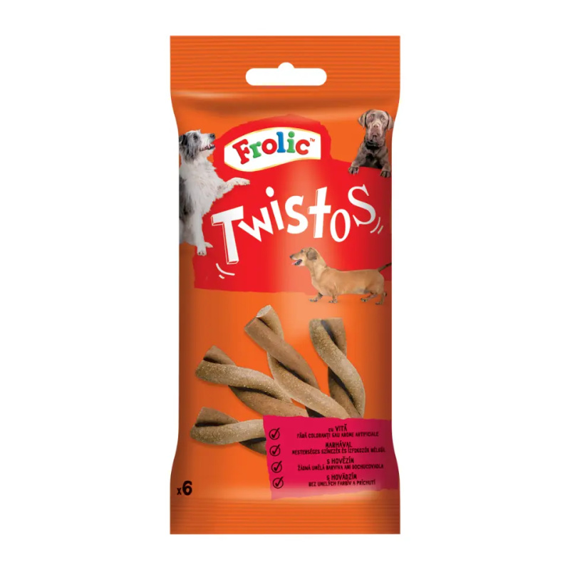 Frolic pochoutka Twistos s hovězím 6 ks