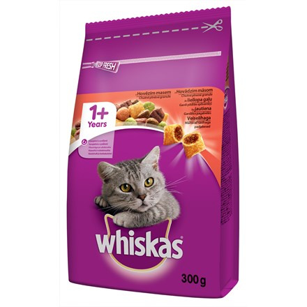 whiskas Granule plněné hovězím masem pro kočky 300 g