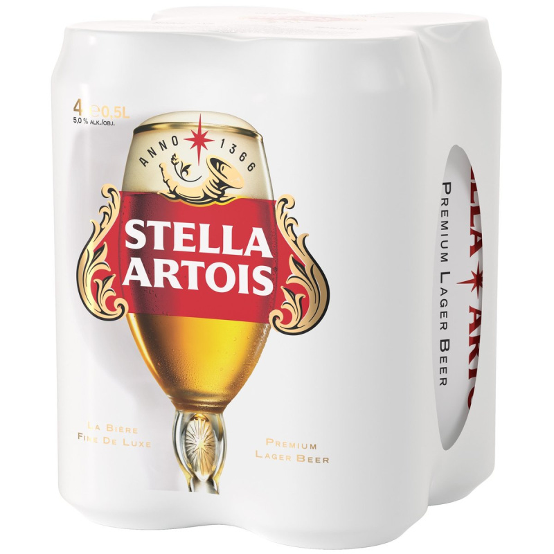 Stella Artois Světlý ležák plech 4×0,5 l