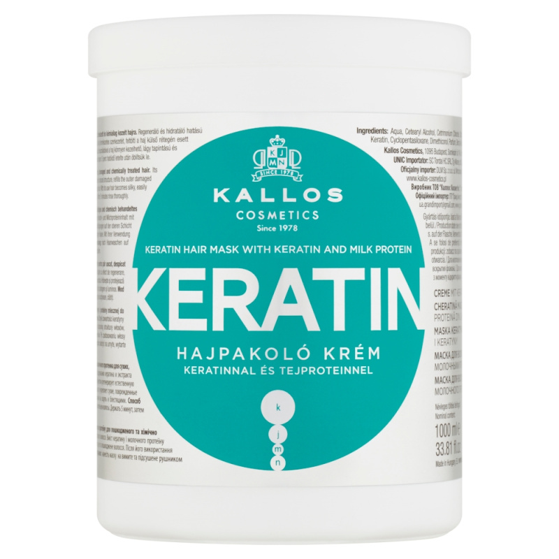 Kallos KJMN Professional Keratin maska na vlasy s keratinem 1000 ml
