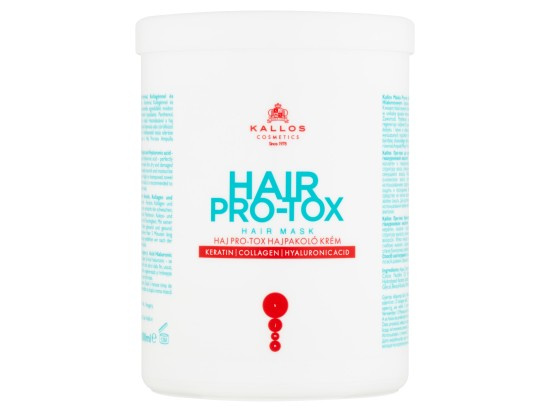Kallos Hair Pro-Tox maska pro slabé a poškozené vlasy s kokosovým olejem, kyselinou hyaluronovou a kolagenem 1000 ml