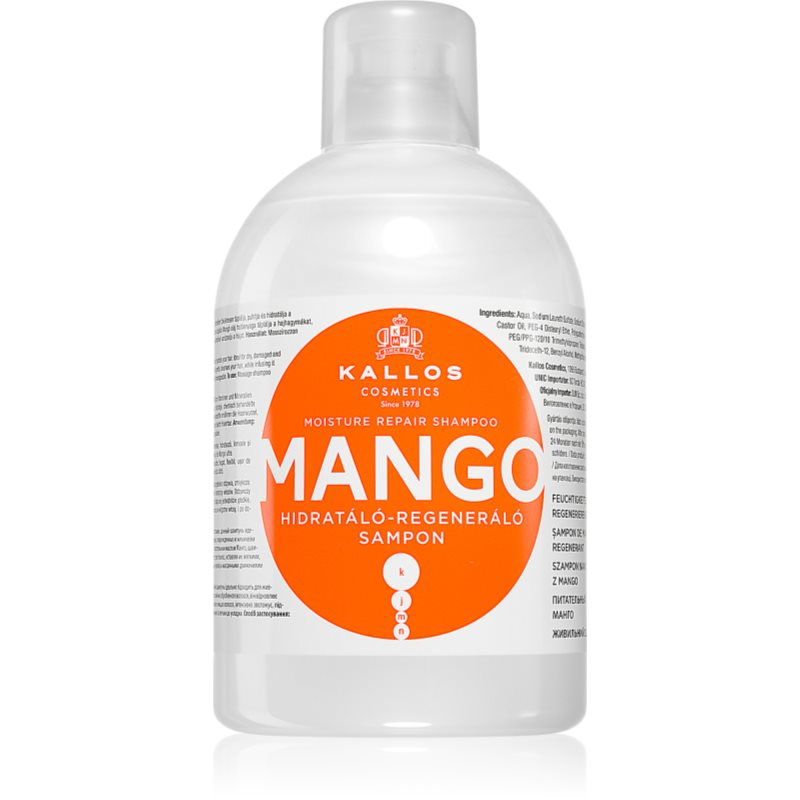 Kallos KJMN Professional Mango hydratační šampon pro suché, poškozené a chemicky ošetřené vlasy 1000 ml