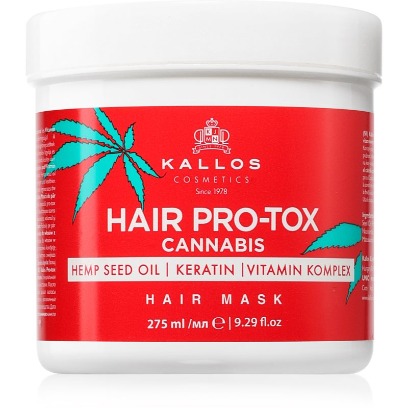 Kallos Hair Pro-Tox Cannabis regenerační maska na vlasy s konopným olejem 275 ml
