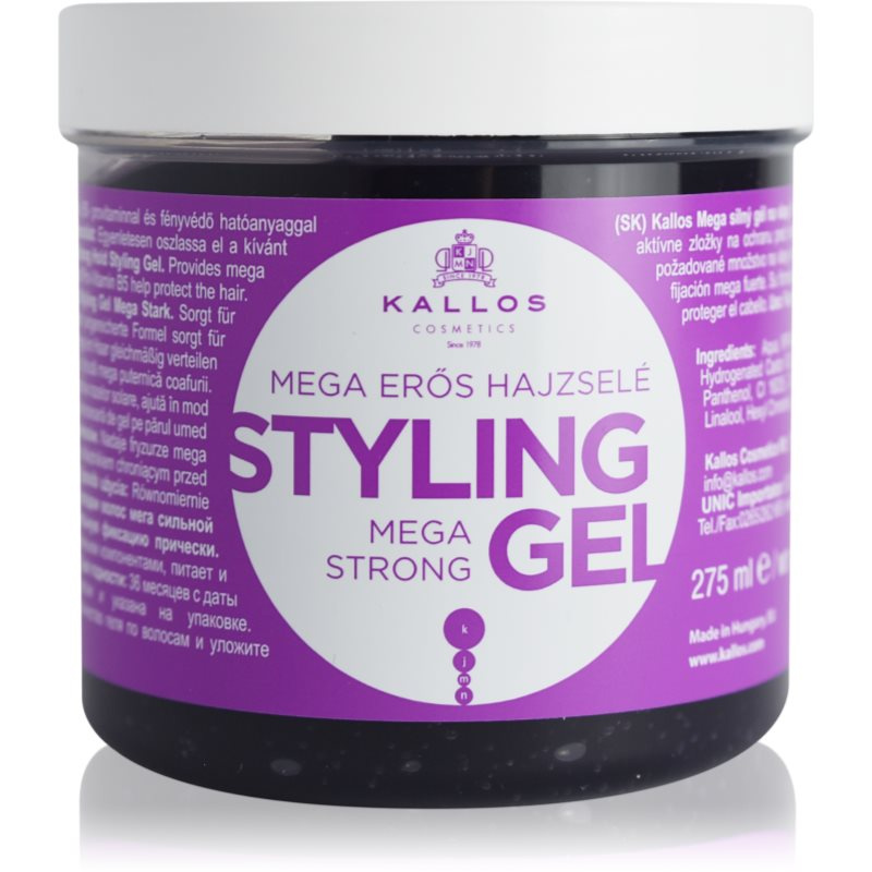 Kallos KJMN Mega Strong Styling Gel extra silný gel na vlasy 275 ml