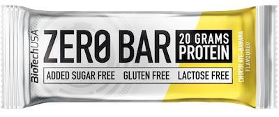 BioTech USA Zero Bar, proteinová tyčinka, 50 g Příchuť: Čokoláda/Banán