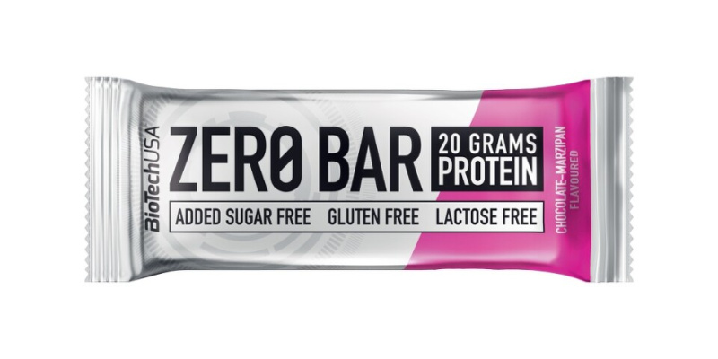BioTech USA Zero Bar, proteinová tyčinka, 50 g Příchuť: Čokoláda/Marcipán