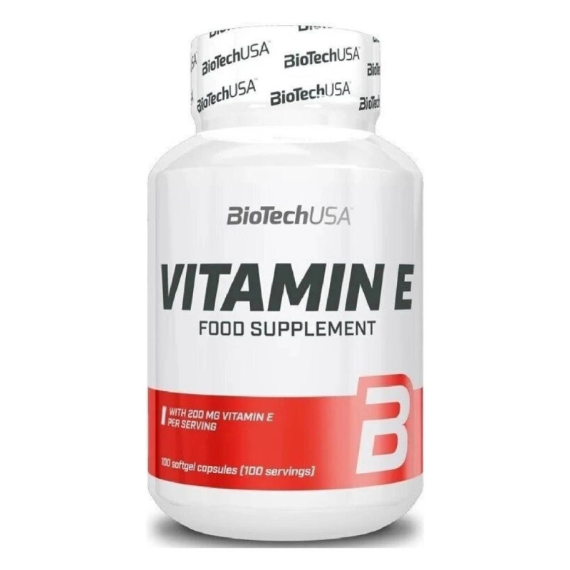 BioTech USA Vitamín E, 200 mg, 100 kapslí