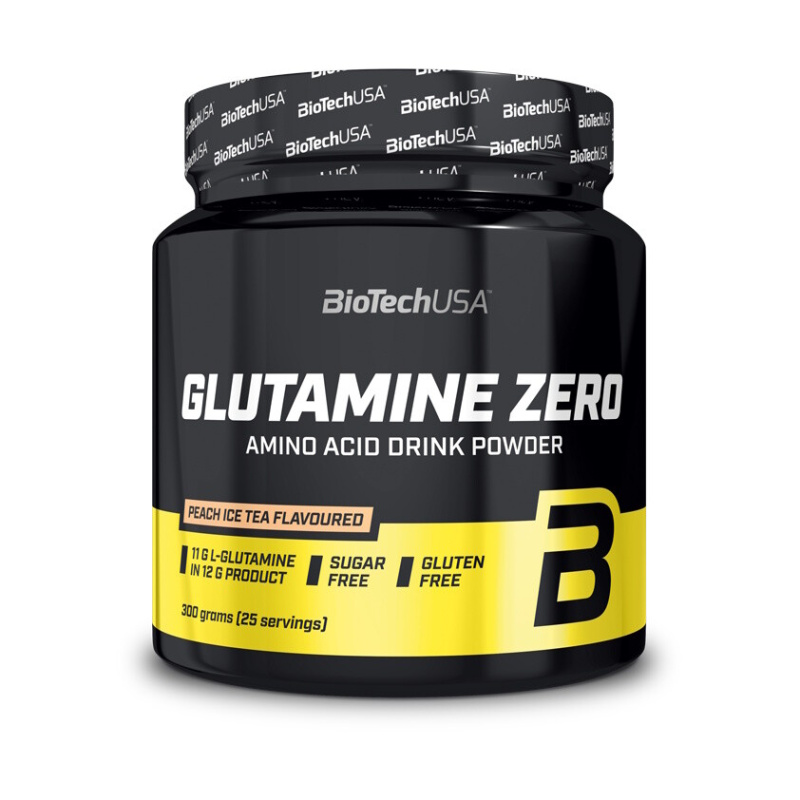BiotechUSA L-Glutamine Zero 300g - broskev/ledový čaj
