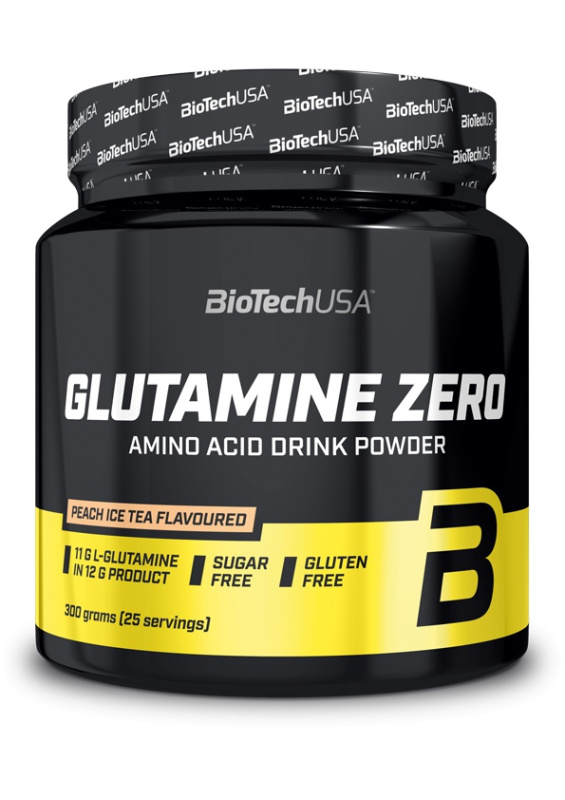 BiotechUSA L-Glutamine Zero 300g - broskev/ledový čaj