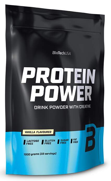 BioTech USA Protein Power, 1000 g Příchuť: Vanilka