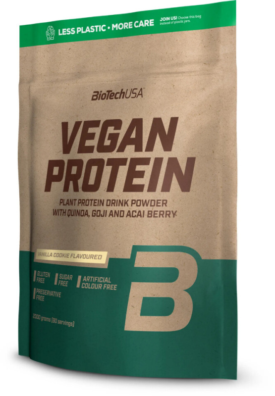 BiotechUSA Vegan Protein 2000g - vanilkové cookie