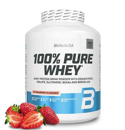 BioTech USA 100% Pure Whey Protein, 2270 g Příchuť: Jahoda