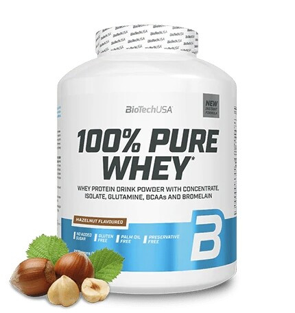 BioTech USA 100% Pure Whey Protein, 2270 g Příchuť: Lískový oříšek
