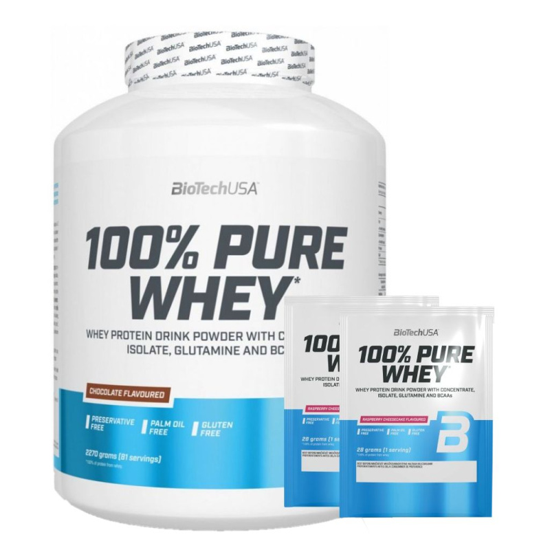 BioTech USA 100% Pure Whey Protein, 2270 g Příchuť: Čokoláda/Arašídové máslo