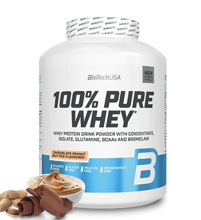 BioTech USA 100% Pure Whey Protein, 2270 g Příchuť: Čokoláda/Arašídové máslo
