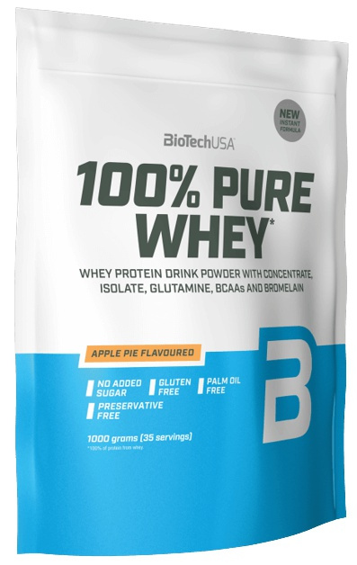BioTech USA 100% Pure Whey Protein, 1000 g Příchuť: Jahoda