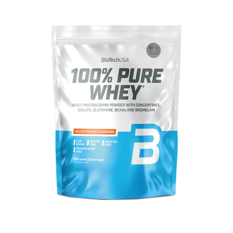 BioTech USA 100% Pure Whey Protein, 1000 g Příchuť: Salted Caramel